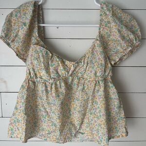 Elodie Floral Puffy Sleeve Blouse